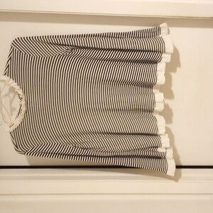 Women's Stripe Ruffle Blouse